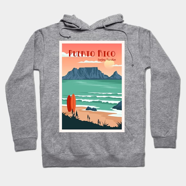 Puerto Rico surfing paradise Hoodie by NeedsFulfilled